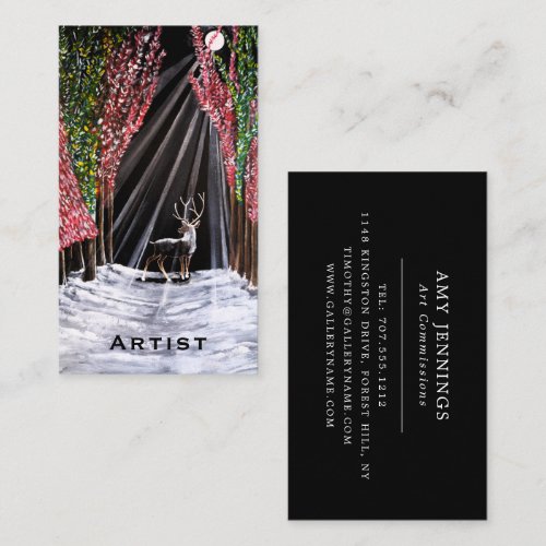 Sacred Messenger of Nara Painting by Alfred Fox Business Card