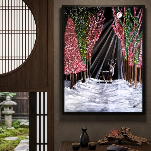 Sacred Messenger of Nara Painting by Alfred Fox Canvas Print