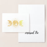 Sacred Moon Geometric Gold Foil Card
