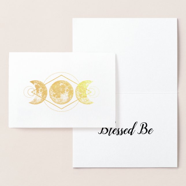 Sacred Moon Geometric Gold Foil Card (Display)