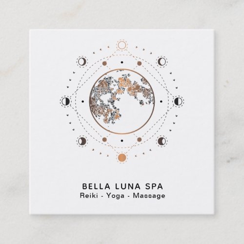  Sacred Moon Phases Universe Luna Shaman Stars Square Business Card