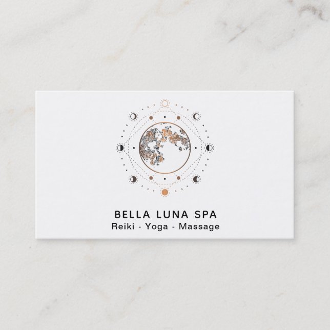 *~* Sacred Moon Phases Universe Lunar Shaman Stars Business Card (Front)