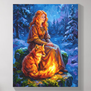 Sacred Nature: Celtic Goddess Brigid Art on Canvas Canvas Photo Tile
