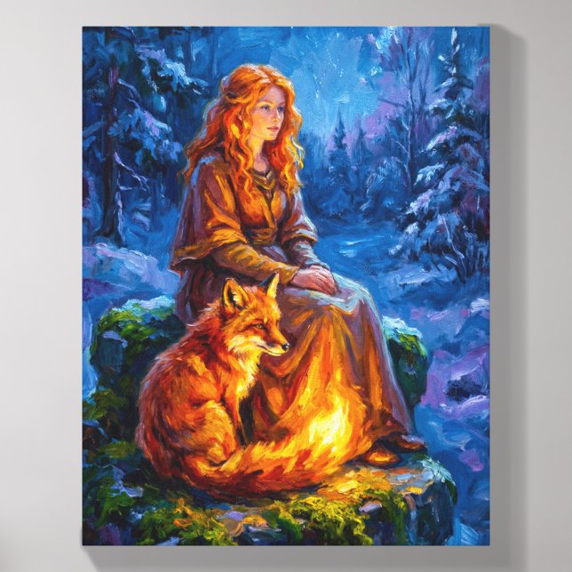 Sacred Nature: Celtic Goddess Brigid Art on Canvas Canvas Photo Tile (Front Set)