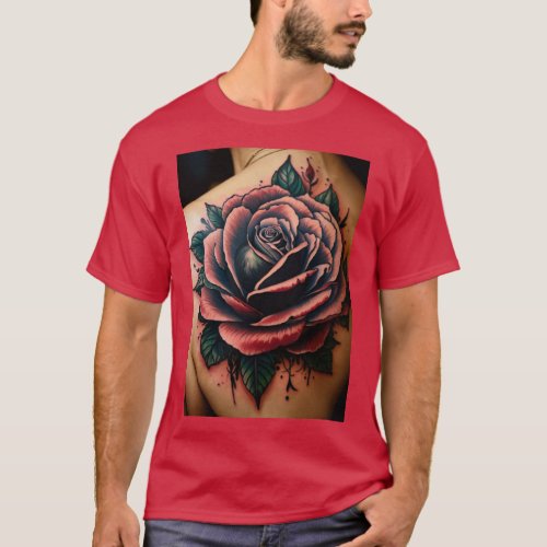 Sacred Navigation Tattoo Style Rose Compass T_Shi T_Shirt