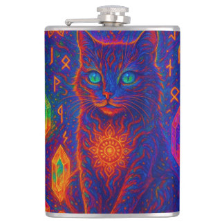 Sacred Neon Cat Flask