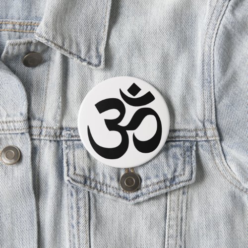 Sacred Om Symbol Sanskrit Script Writing Button