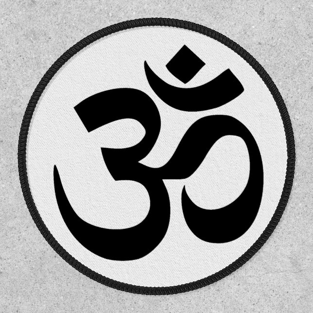 Sacred Om Symbol Sanskrit Script Writing Patch (Front)