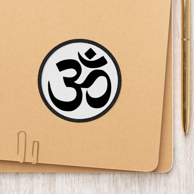Sacred Om Symbol Sanskrit Script Writing Patch | Zazzle