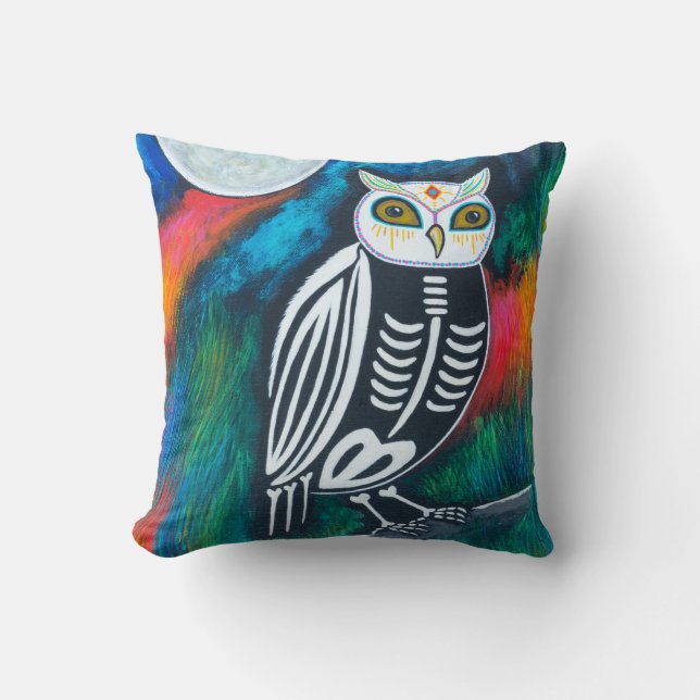 Sacred Owl Throw Pillow (Front)