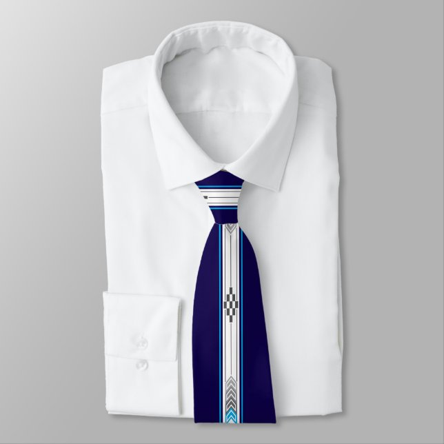 Sacred Places (Blue) Neck Tie (Tied)