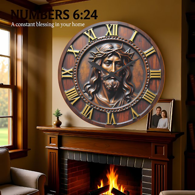 Sacred Portrait Roman Numeral Large Clock (Creator Uploaded)