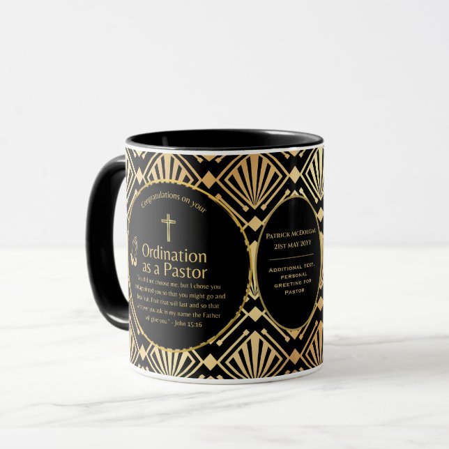 Sacred Priest Gift Pastor Deacon Ordination Custom Mug (Front Left)