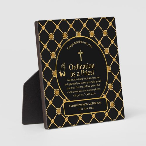 Sacred Priest Gift Pastor Deacon Ordination Custom Plaque