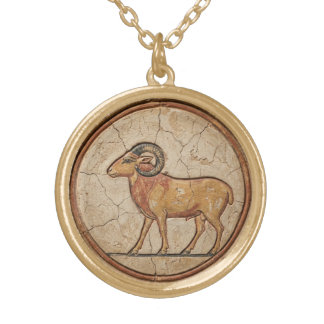 Sacred Ram of Khnum: Ancient Egyptian Amulet Gold Plated Necklace