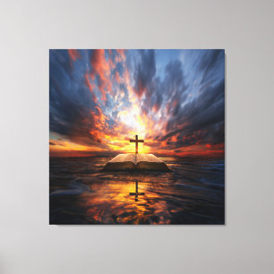 Sacred religious cross artwork for peaceful spaces canvas print