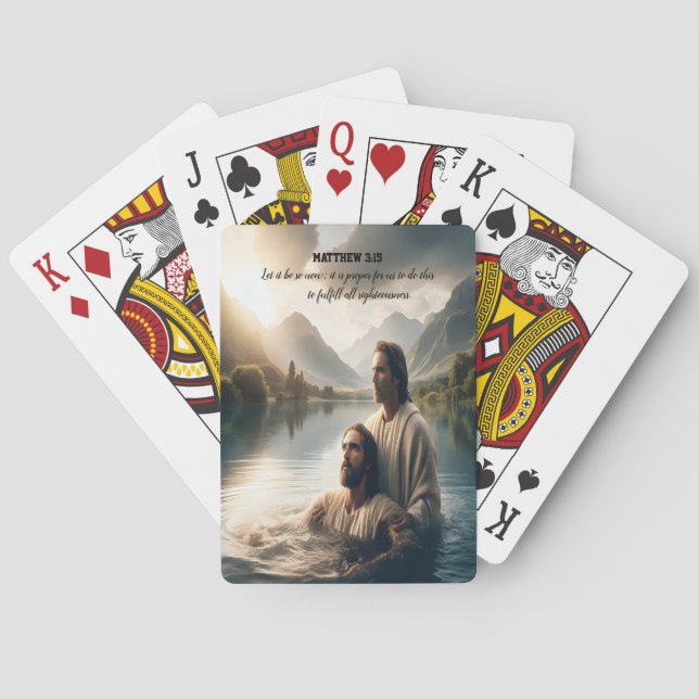 Sacred River Baptism in the Mountains Poker Cards (Back)