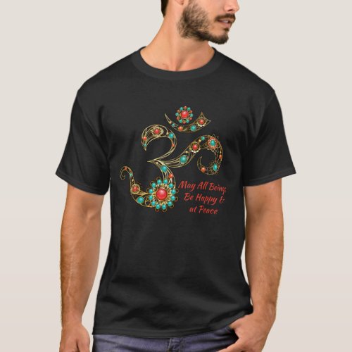 Sacred Sanskrit Om Symbol with Jewels T_Shirt