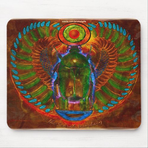 Sacred Scarab Beetle Ancient Egyptian Art Mousepad