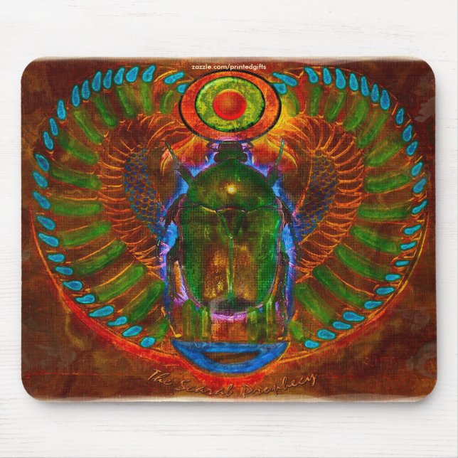 Sacred Scarab Beetle Ancient Egyptian Art Mousepad (Front)