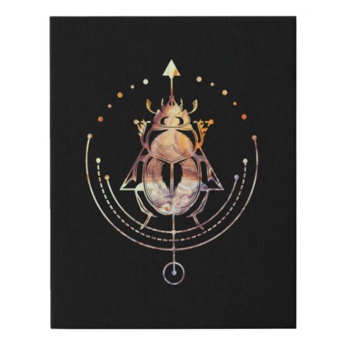 Sacred Scarab Egyptian Occult Geometry Faux Canvas Print
