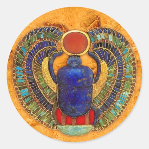 Sacred Scarab of Ancient Egypt Classic Round Sticker