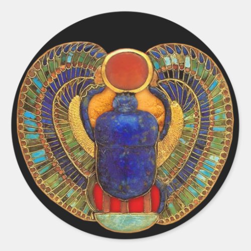 Sacred Scarab of Ancient Egypt Classic Round Sticker