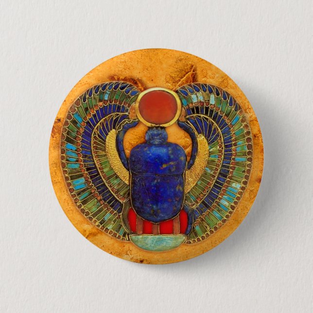 Sacred Scarab of Ancient Egypt Pinback Button (Front)