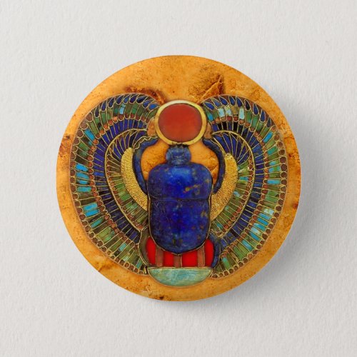 Sacred Scarab of Ancient Egypt Pinback Button