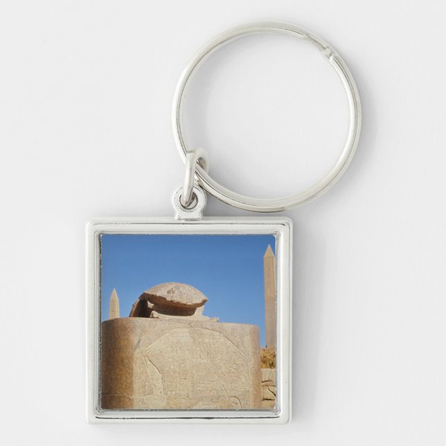 Sacred scarab statue in the Temple of Amun Keychain (Front)
