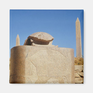 Sacred scarab statue in the Temple of Amun Magnet