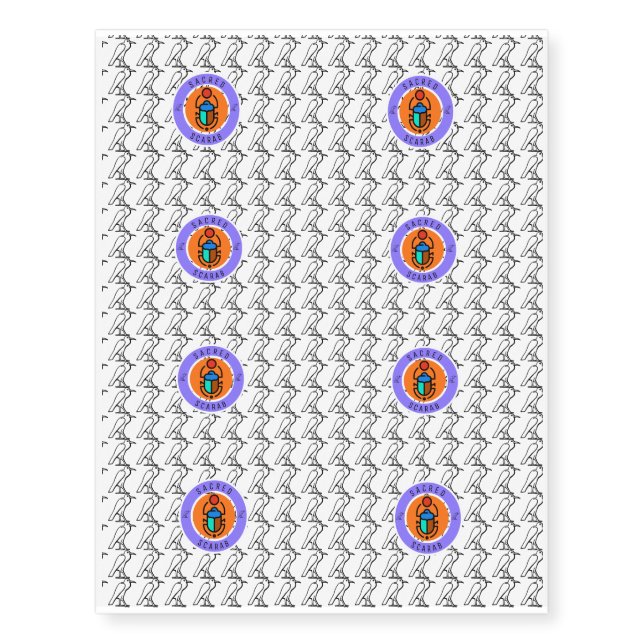 Sacred Scarab Temporary Tattoos (Front)