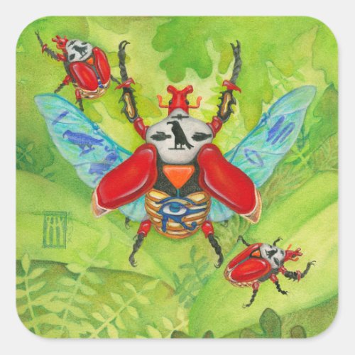 Sacred Scarabs Square Sticker