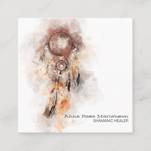  Sacred Shamanic Tribal Dream Catcher Shaman Square Business Card