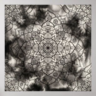 Sacred Smoke Mandala Spirit Art Poster