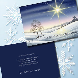 Sacred Snowy Scene of Christmas Holiday Card