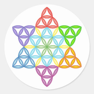 Sacred Star - Star Of Life, 02/3D-CF. Classic Round Sticker