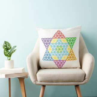 Sacred Star - Star Of Life, 04/3D-CF. Throw Pillow