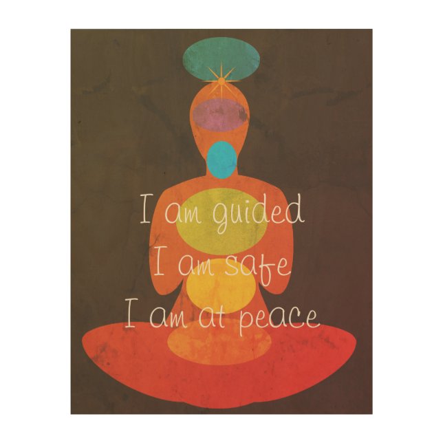 Sacred Stillness Meditation Positive Affirmation Wood Wall Art (Front)
