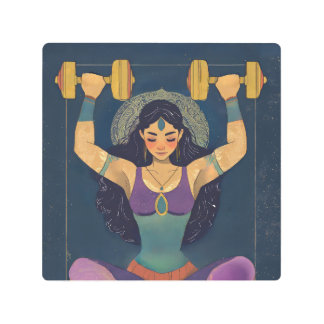 Sacred Strength Goddess Fitness Metal Print