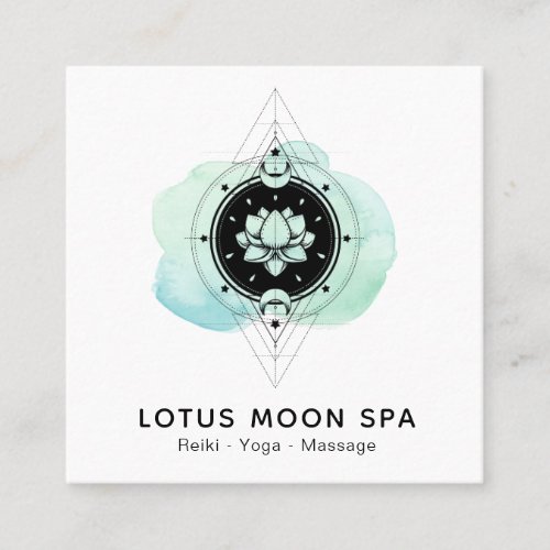  Sacred Symbol Path Nirvana Lotus Moon Square Business Card