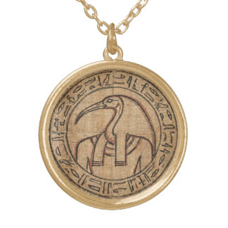 Sacred Thoth Ancient Egyptian Amulet of Wisdom Gold Plated Necklace