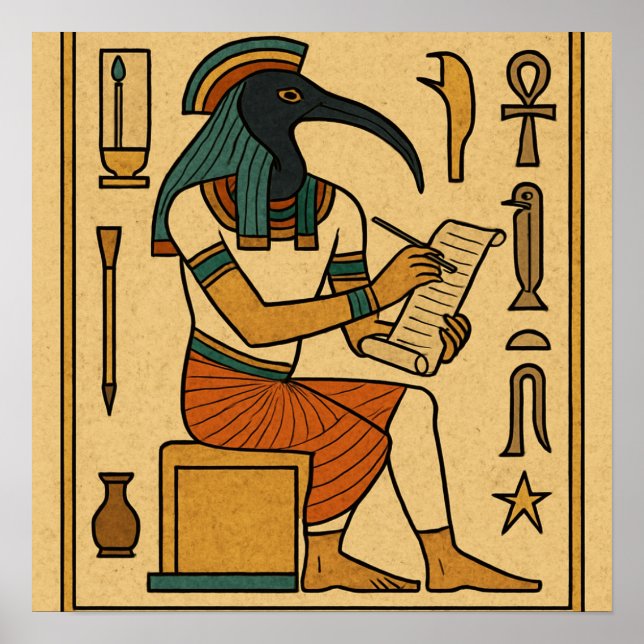 Sacred Thoth Divine Wisdom God Poster (Front)