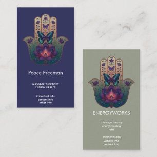 Sacred Transformation   Hamsa Hand Design Business Card