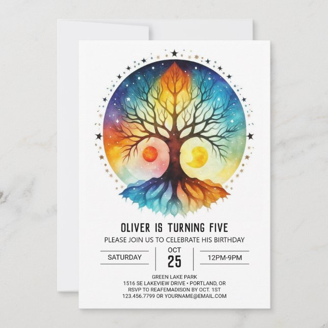 Sacred Tree of Life Birthday Invitation (Front)