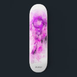 *~* Sacred Tribal Shamanic Dream Catcher Boho Skateboard<br><div class="desc">* Western BOHO American Watercolor Abstract Dream Catcher Journey with lovely Feathers as a Shamanic symbol for a Native American Spiritual Healer or BOHEMIAM design. * . *** The colors are mostly deep PINK MAGENTA on WHITE. This spirit based esoteric popular boho creative abstract modern dreamcatcher and feathers design will...</div>