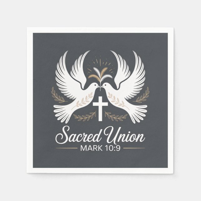Sacred Union Christian Wedding Napkins (Front)