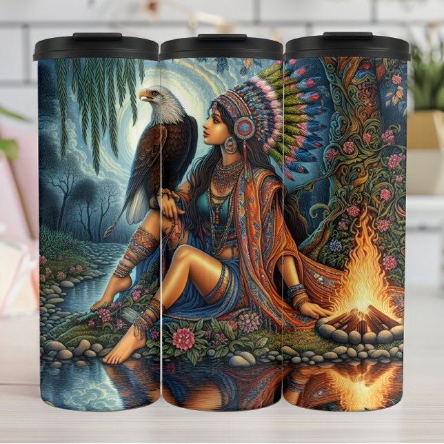 Sacred Union: Woman and Eagle Thermal Tumbler (Creator Uploaded)