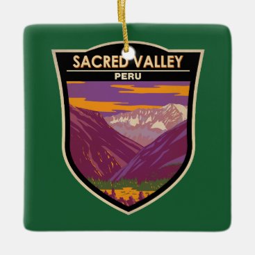 Sacred Valley Peru Travel Art Vintage Ceramic Ornament Sacred Valley Peru Travel Art Vintage Ceramic Ornament