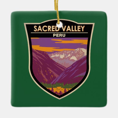 Sacred Valley Peru Travel Art Vintage Ceramic Ornament